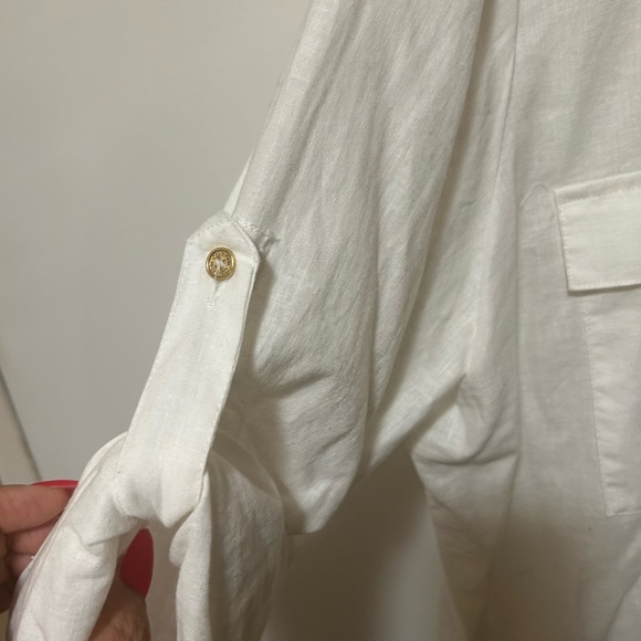 Calvin Klein linen button down top - Picture 4 of 6